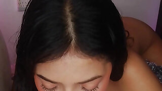 Petite Cute Teen Taking Cum Load in Her Slutty Mouth