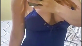 My Colombian Babe Teases Her Body in Front of the Mirror - Pussy & Tits Out
