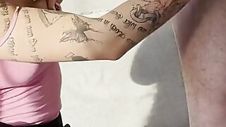 Hot and Horny Brunette Babe College Cheerleader Makes a Big Dick Guy Cums by Playing Her Phone and Ignoring Him