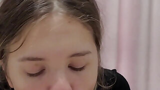 Horny After Party, She's Covered in Cum After Deepthroat Blowjob