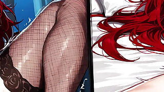 MILF Dominates Hentai Lesbian Frenzy: Red-haired Vixen and Bald Babe's Wet, Wild Ride!